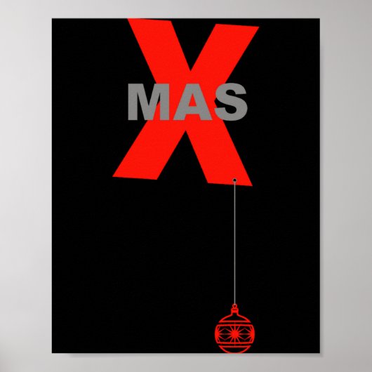 Modern Xmas With Christmas Tree Ornament Poster (Voorkant)