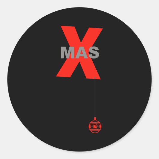 Modern Xmas With Christmas Tree Ornament Ronde Sticker (Voorkant)