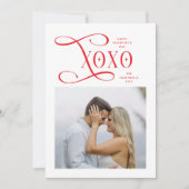 Modern XOXO Couples Photo Happy Valentines Day Feestdagenkaart (Voorkant)