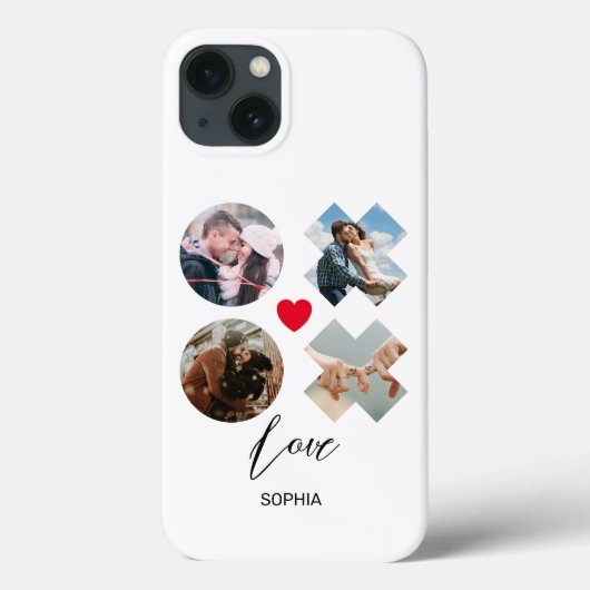 Modern xoxo Fotoliefdeskussens, hart aangepast ini Case-Mate iPhone Case (Achterkant)