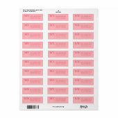 Modern XOXO Roze adres van de Terugkeer Etiket (Full Sheet)
