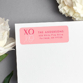 Modern XOXO Roze adres van de Terugkeer Etiket