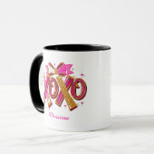 Modern XOXO Valentines Day Custom Name Mok (Voorkant links)