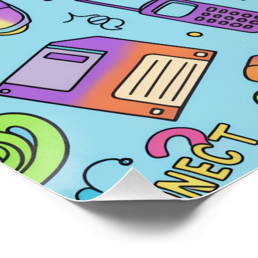 Modern Y2K Retro Tech Aesthetic Art Poster (Hoek)