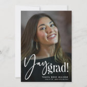 Modern Yay Afstudeerder' Foto Afstuderen Aankondiging (Voorkant)