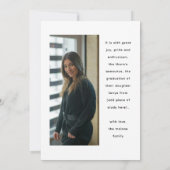 Modern Yay Afstudeerder' Foto Afstuderen Aankondiging (Achterkant)