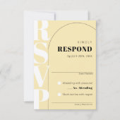 Modern Yellow Ampersand Arch Wedding RSVP Kaart (Voorkant)
