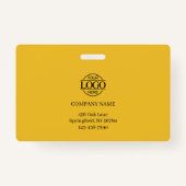 Modern Yellow and Black Company Employee Photo Badge (Achterkant)
