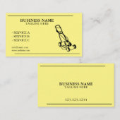 Modern Yellow and Black Lawnmower Lawn Service Visitekaartje (Voorkant / Achterkant)