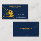 Modern Yellow and Blue Bulldozer Construction Visitekaartje (Voorkant / Achterkant)