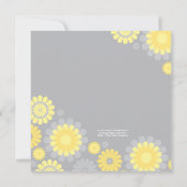 Modern Yellow and Grey Daisy Flowers Baby shower Kaart (Achterkant)