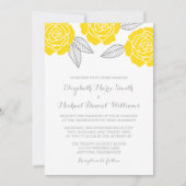 Modern Yellow and Grey Roos Wedding Kaart (Voorkant)