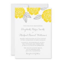 Modern Yellow and Grey Roos Wedding
