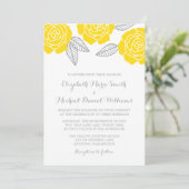 Modern Yellow and Grey Roos Wedding Kaart (Staand voorkant)