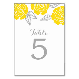 Modern Yellow and Grey Roos Wedding Kaart