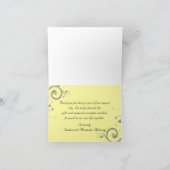 Modern Yellow and Grey Swirl Wedding Bedankkaart (Binnen)