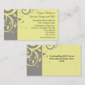 Modern Yellow and Grey Swirl Wedding Visitekaartje (Voorkant / Achterkant)