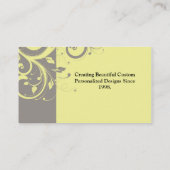 Modern Yellow and Grey Swirl Wedding Visitekaartje (Achterkant)