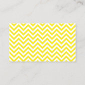 Modern Yellow and White Chevron Pattern Visitekaartje (Achterkant)