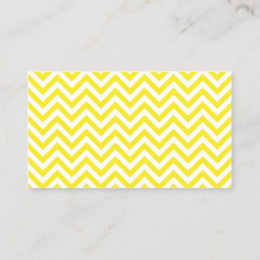 Modern Yellow and White Chevron Pattern Visitekaartje (Achterkant)