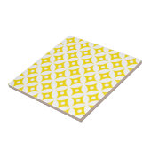 Modern Yellow and White Circle Polka Dots Pattern Tegeltje (Zijkant)
