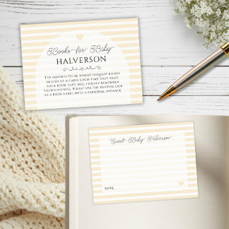 Modern Yellow Baby Shower Book Request Informatiekaartje