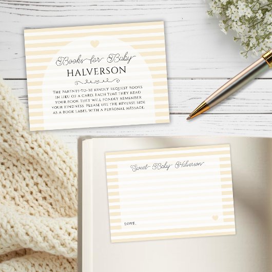 Modern Yellow Baby Shower Book Request Informatiekaartje