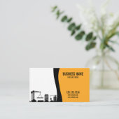 Modern Yellow & Black Building Site Construction Visitekaartje (Staand voorkant)