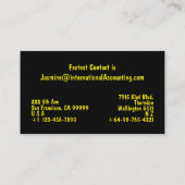 Modern Yellow Black Visitekaartje (Achterkant)