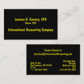 Modern Yellow Black Visitekaartje (Voorkant / Achterkant)