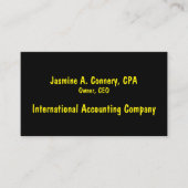 Modern Yellow Black Visitekaartje (Voorkant)