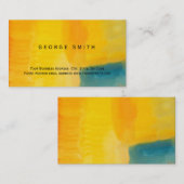 Modern Yellow Blue Abstract Plain Visitekaartje (Voorkant / Achterkant)