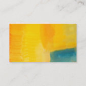 Modern Yellow Blue Abstract Plain Visitekaartje (Achterkant)