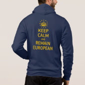 Modern Yellow Blue Keep Calm Crown Europe Vector Hoodie (Achterkant)
