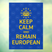 Modern Yellow Blue Keep Calm Crown Europe Vector Raamsticker (Vel 3)