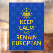 Modern Yellow Blue Keep Calm Crown Europe Vector Raamsticker (Vel 2)