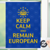 Modern Yellow Blue Keep Calm Crown Europe Vector Raamsticker (Huis)