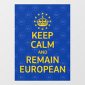 Modern Yellow Blue Keep Calm Crown Europe Vector Raamsticker (Vel)
