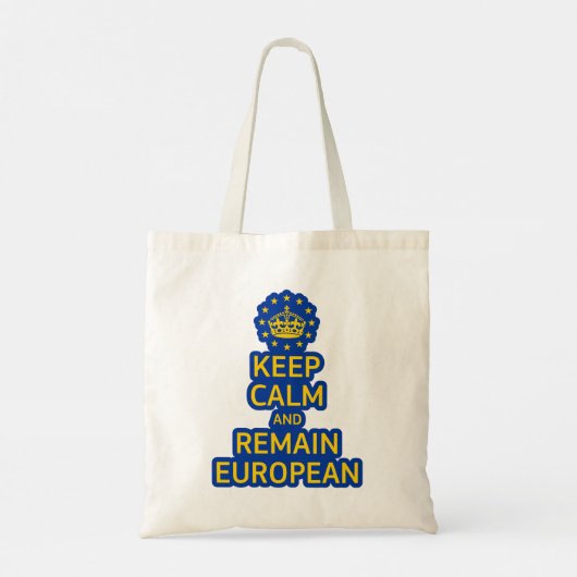 Modern Yellow Blue Keep Calm Crown Europe Vector Tote Bag (Achterkant)