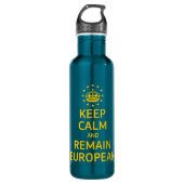 Modern Yellow Blue Keep Calm Crown Europe Vector Waterfles (Voorkant)