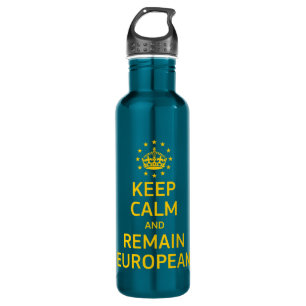 Modern Yellow Blue Keep Calm Crown Europe Vector Waterfles