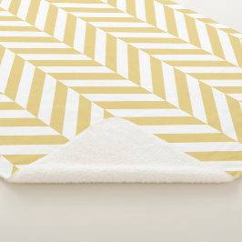 Modern Yellow Chevron Herringbone Pattern Sherpa Deken