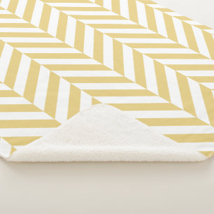 Modern Yellow Chevron Herringbone Pattern Sherpa Deken