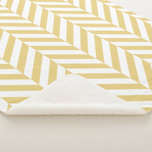 Modern Yellow Chevron Herringbone Pattern Sherpa Deken (3/4)