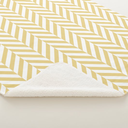 Modern Yellow Chevron Herringbone Pattern Sherpa Deken (3/4)