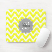 Modern Yellow Chevron Ikat gepersonaliseerd Muismat (Met muis)