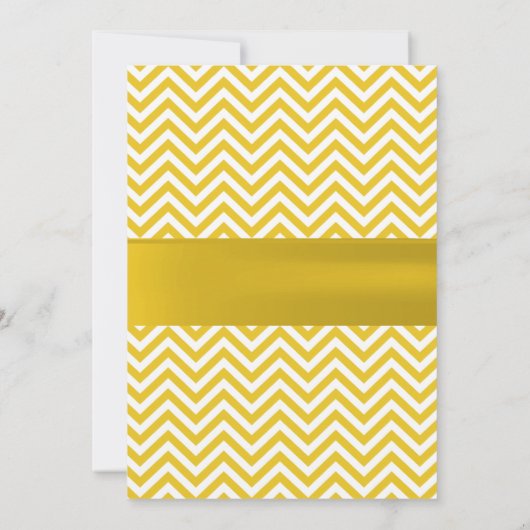 Modern Yellow Chevron Plumeria Rehearsal Dinner Kaart (Achterkant)