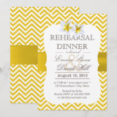 Modern Yellow Chevron Plumeria Rehearsal Dinner Kaart (Voorkant / Achterkant)