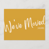 Modern Yellow Chic Script We hebben kennisgeving v Briefkaart (Voorkant)