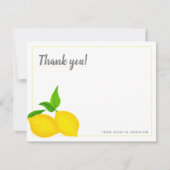 Modern Yellow Citrus Lemons White Bedankkaart (Voorkant)